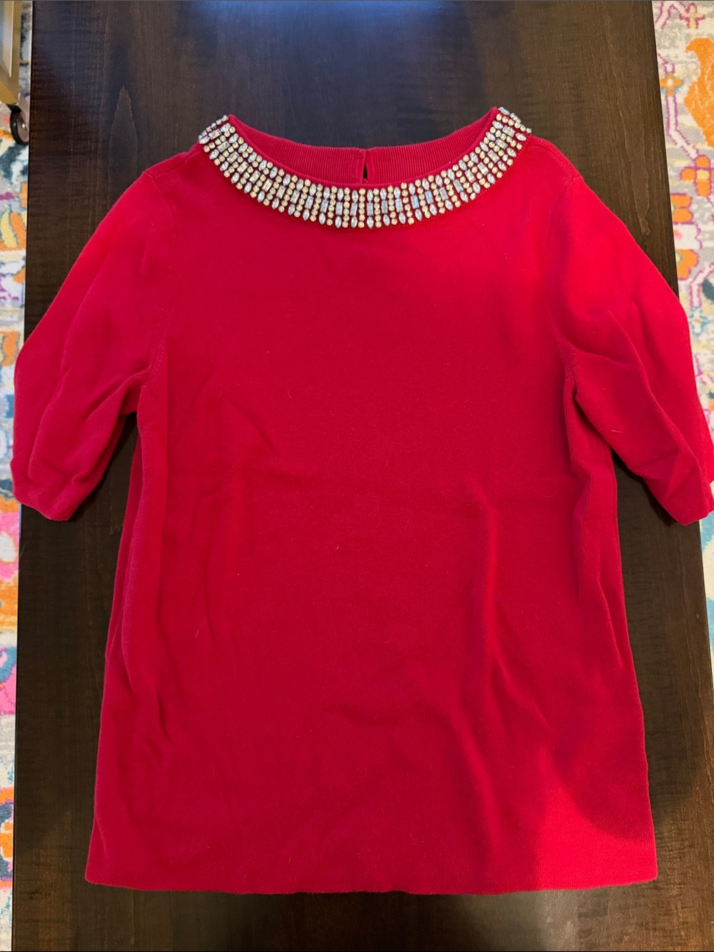 Embellished Red Women's Sweater